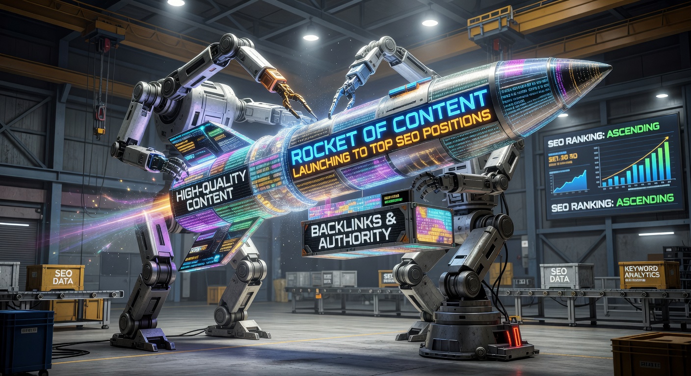 ContentOrbit AI rocket launch illustration